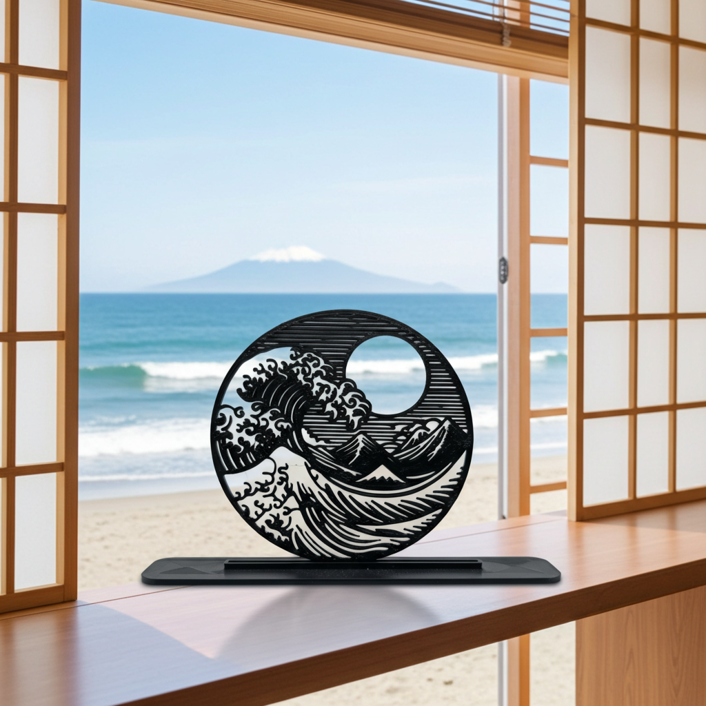 Great Tsunami Silhouette - Desk and Wall Art
