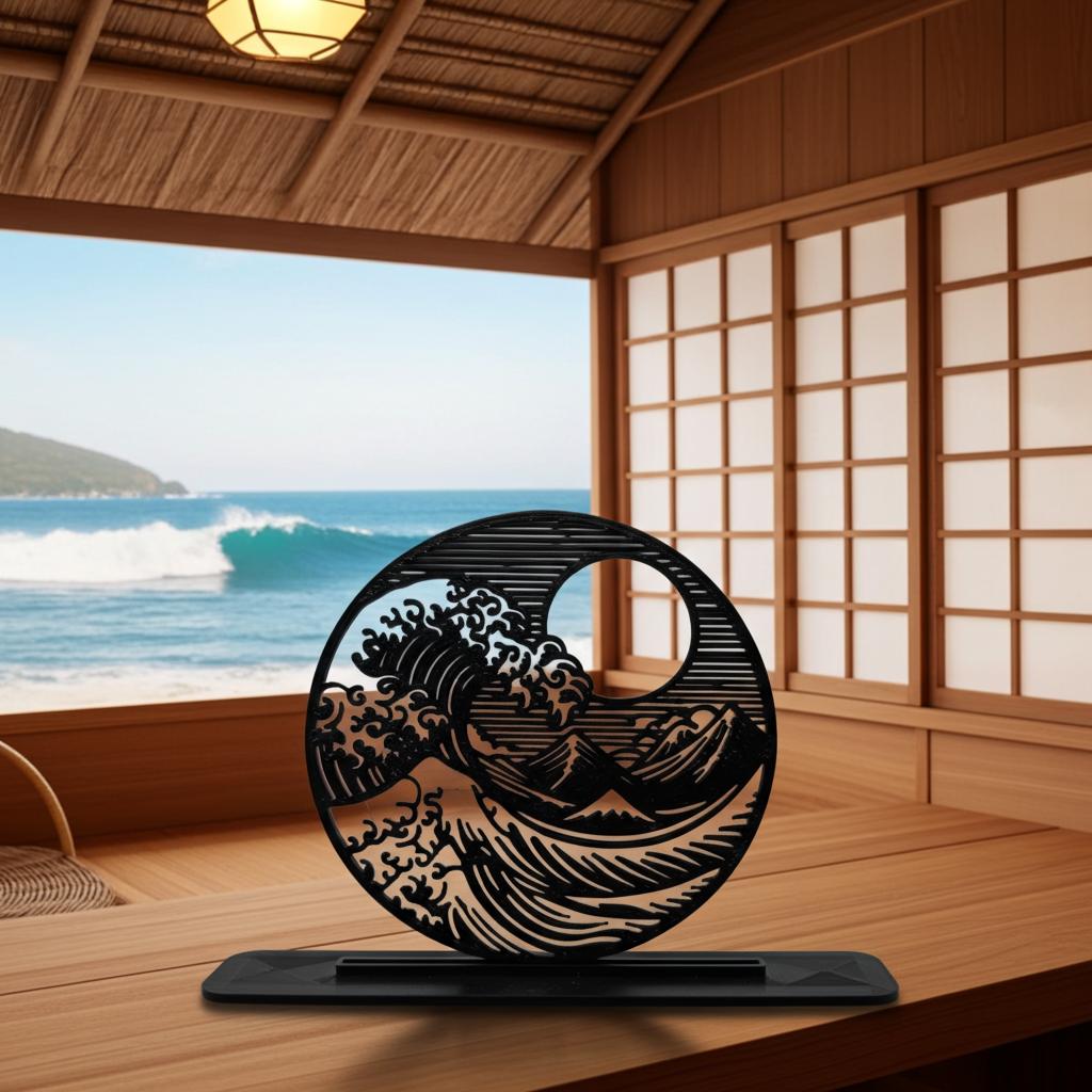 Great Tsunami Silhouette - Desk and Wall Art