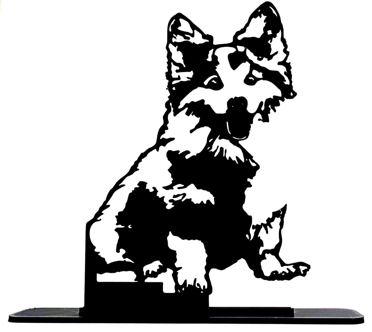 3d printed custom detailed corgi dog portrait in stand. Reilly McCormack RIP.