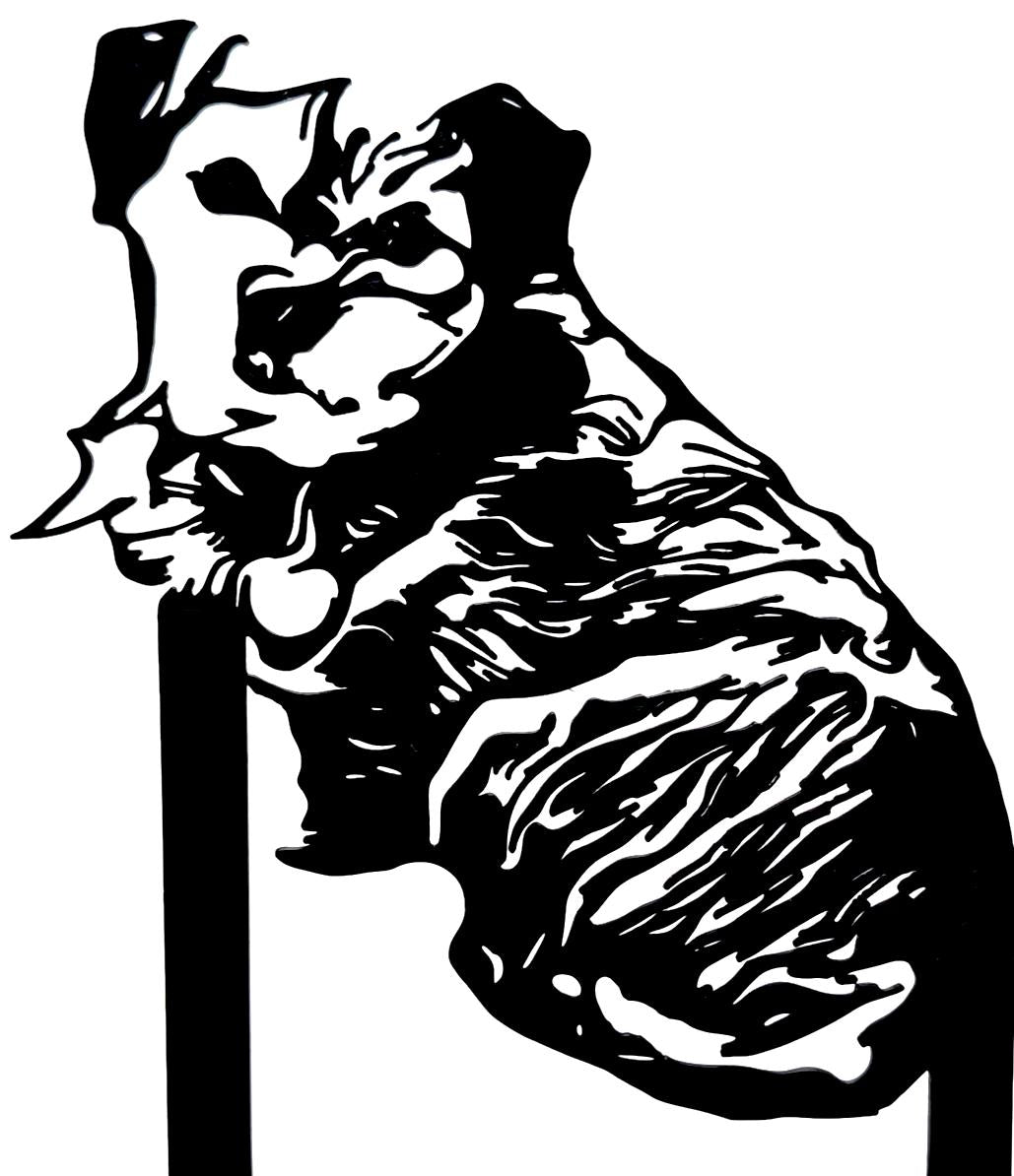 Front view of 3d printed custom detailed dog portrait. Looks amazing.