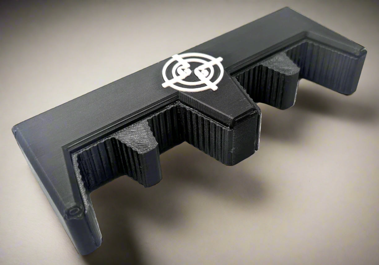 Angld view of the Mafnetic Rifle Rest, black