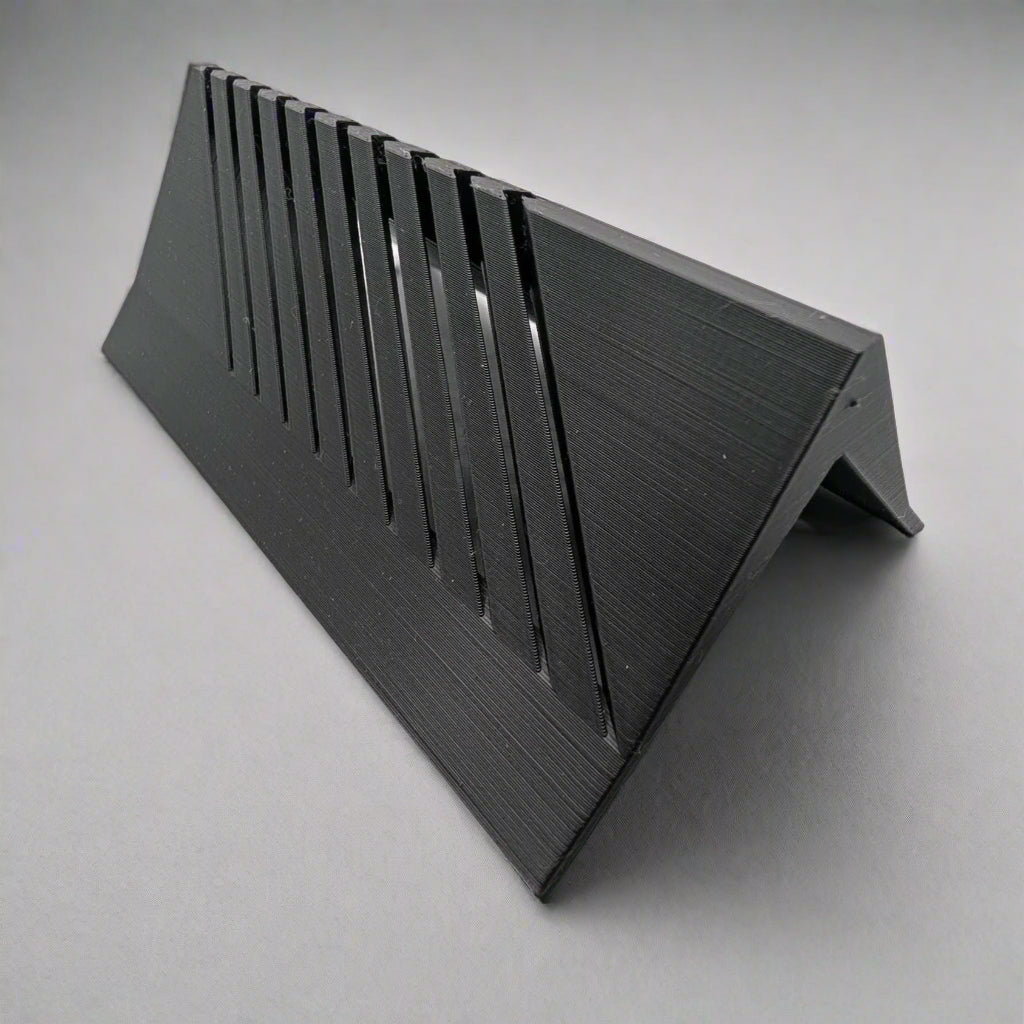 Modern Black Greeting card holder in perspective. Black. Empty. Product Shot.