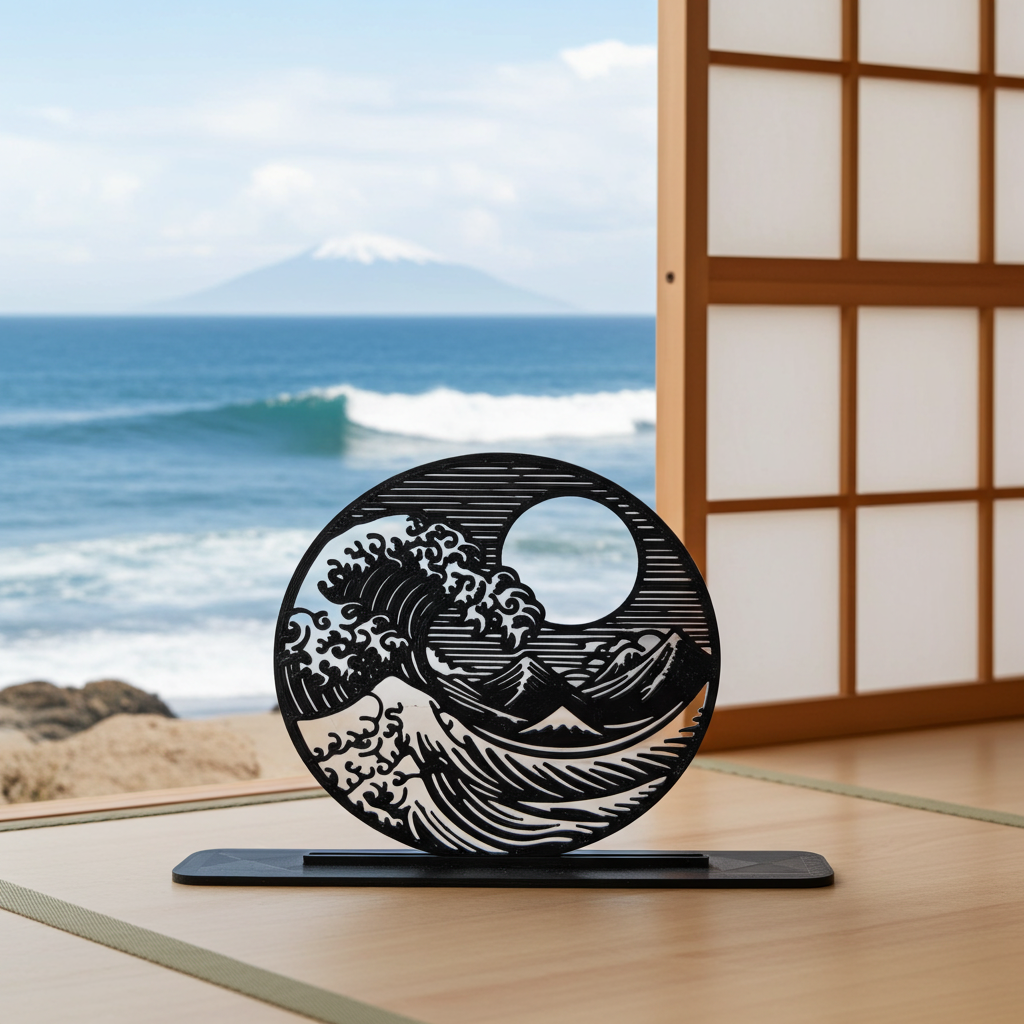 Great Tsunami Silhouette - Desk and Wall Art