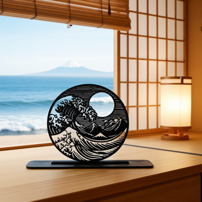 Great Tsunami Silhouette - Desk and Wall Art
