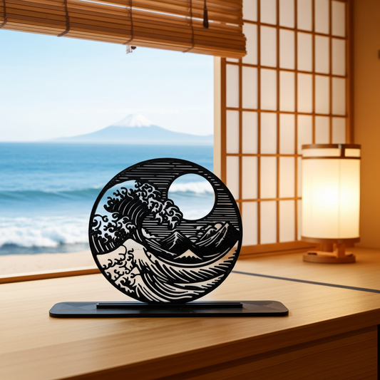 Great Tsunami Silhouette - Desk and Wall Art